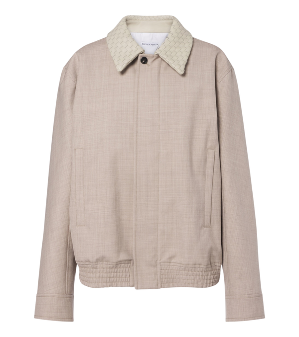 Bottega Veneta Leather-trimmed wool blouson jacket