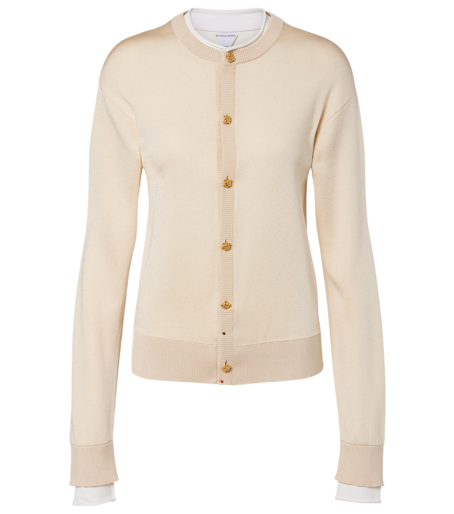 Bottega Veneta Nodo Quadro layered silk cardigan