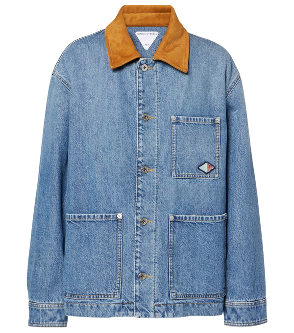 Bottega Veneta Padded suede-trimmed denim jacket