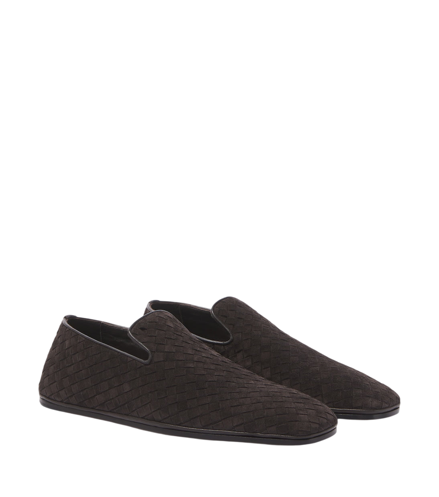 Bottega Veneta Palazzo Intrecciato suede slip-on shoes