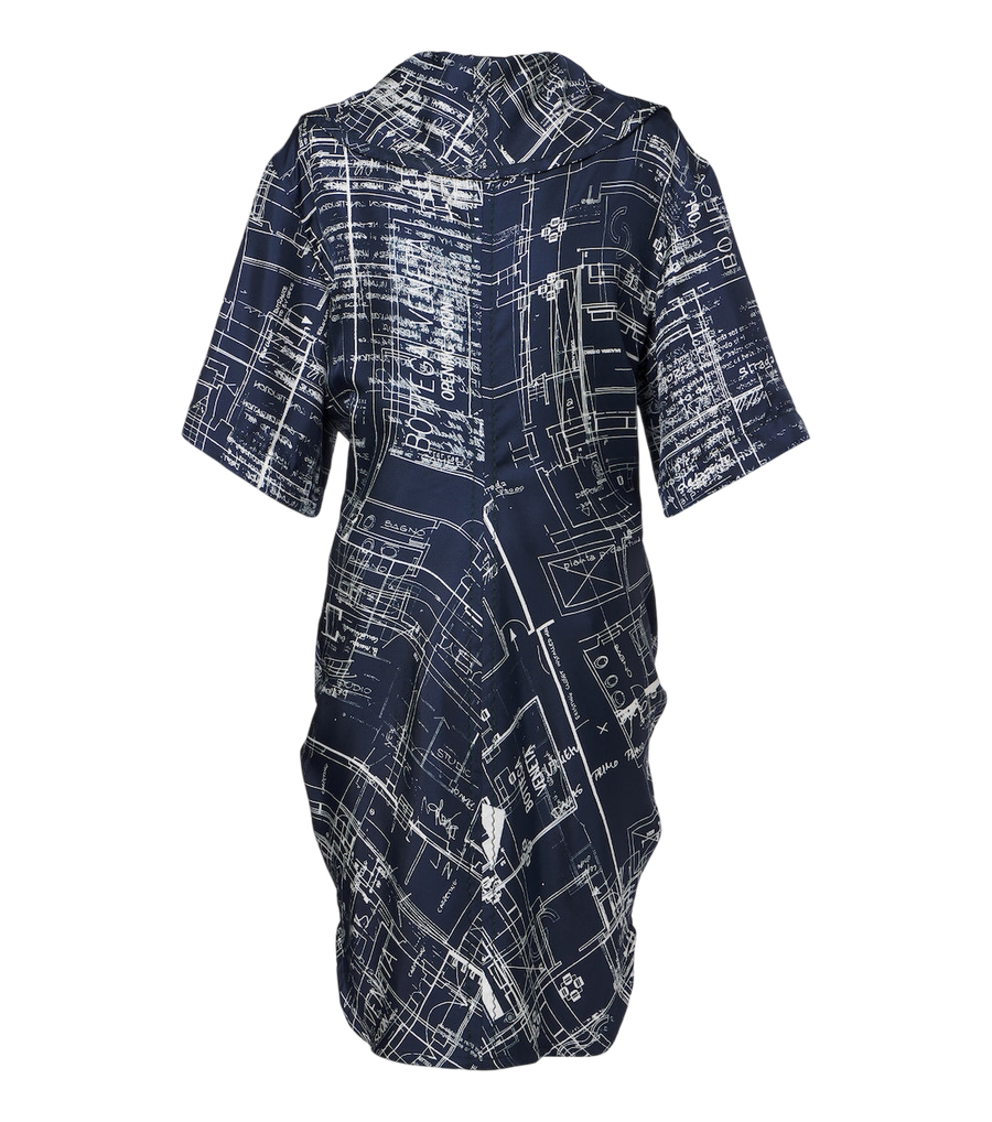 Bottega Veneta Printed silk twill midi dress