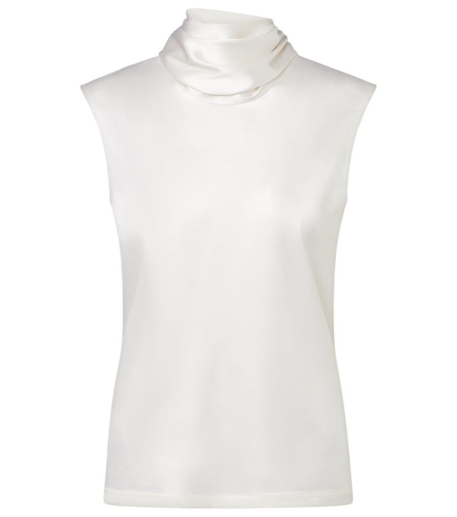 Haut en satin mélangé de soie à détail foulard Bottega Veneta