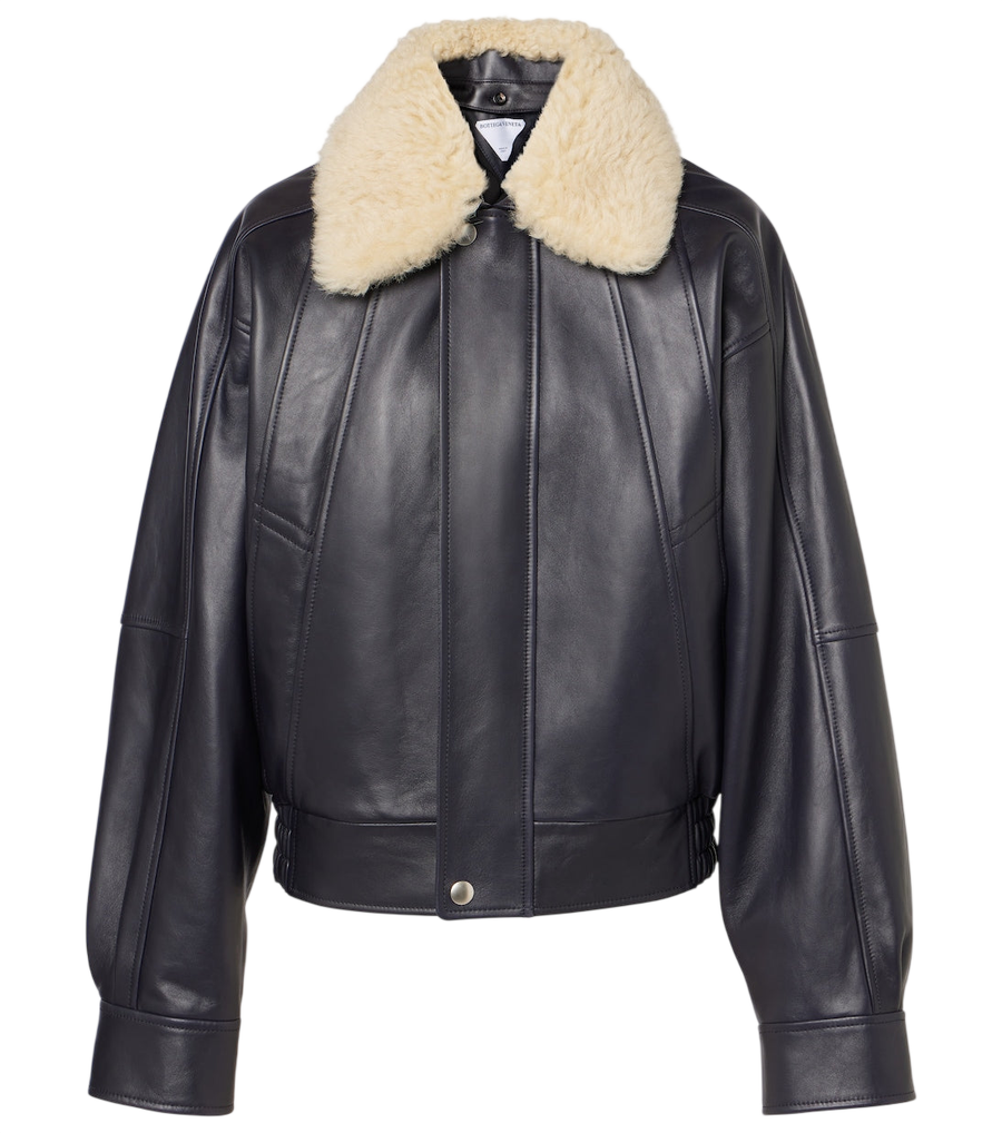 Bottega Veneta Shearling-trimmed leather blouson