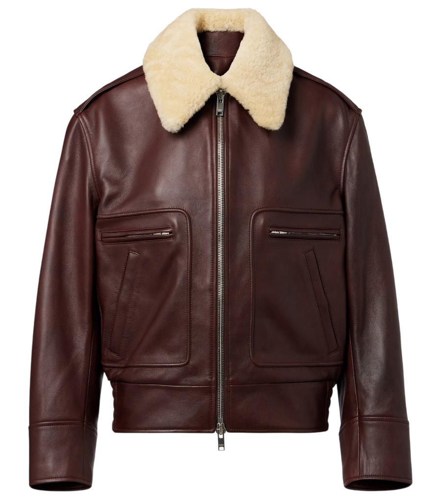 Bottega Veneta Shearling-trimmed leather jacket