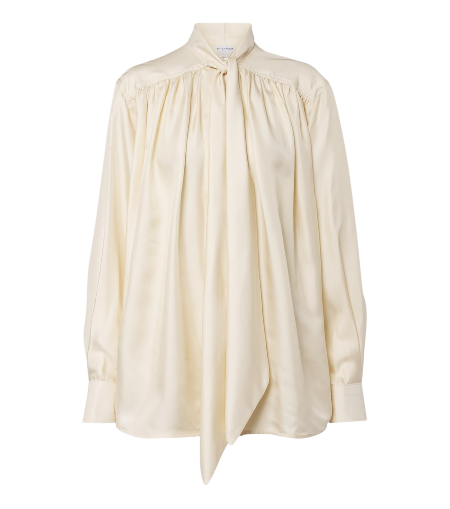Blouse à nouer en twill de soie Bottega Veneta