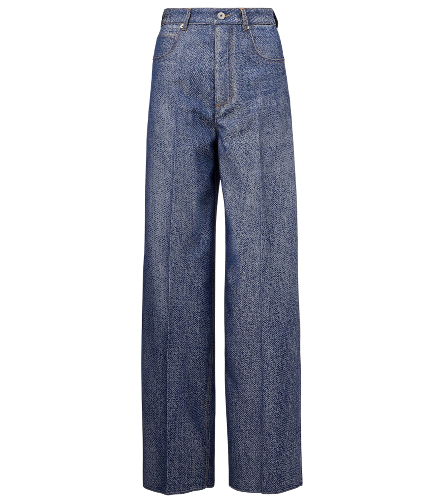 Bottega Veneta Trompe l'œil wool and cotton wide-leg pants
