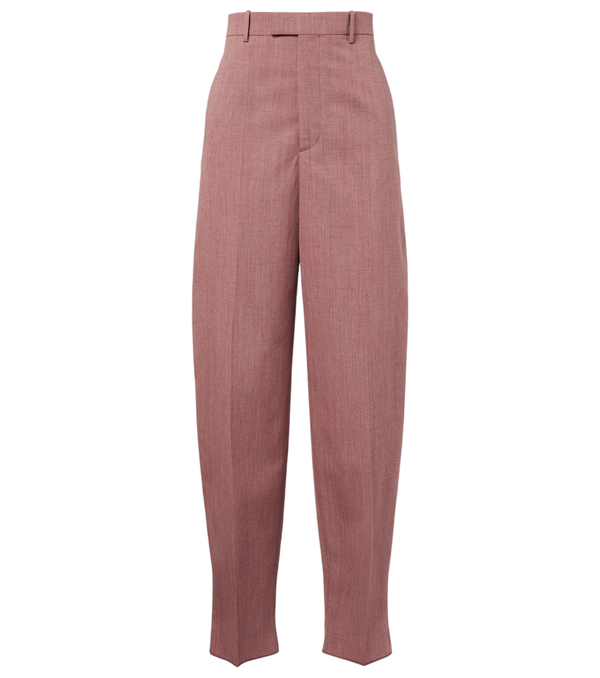 Pantalones entallados de mezcla de lana y lino de Bottega Veneta