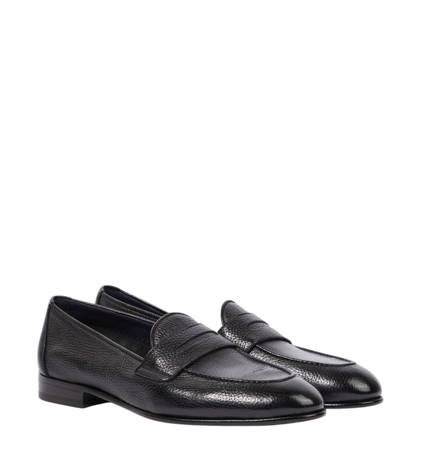 Brioni Appia grained leather penny loafers