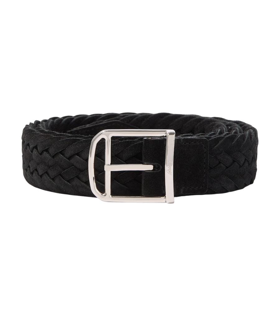 Brioni Braided suede belt