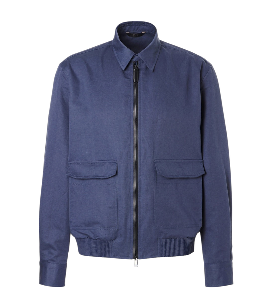 Brioni Linen and cotton blouson jacket