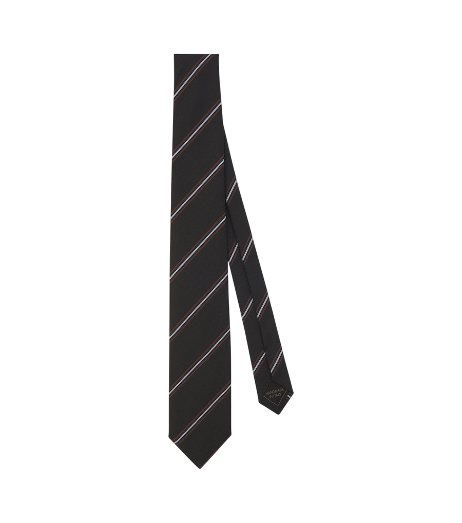Brioni Striped silk jacquard tie