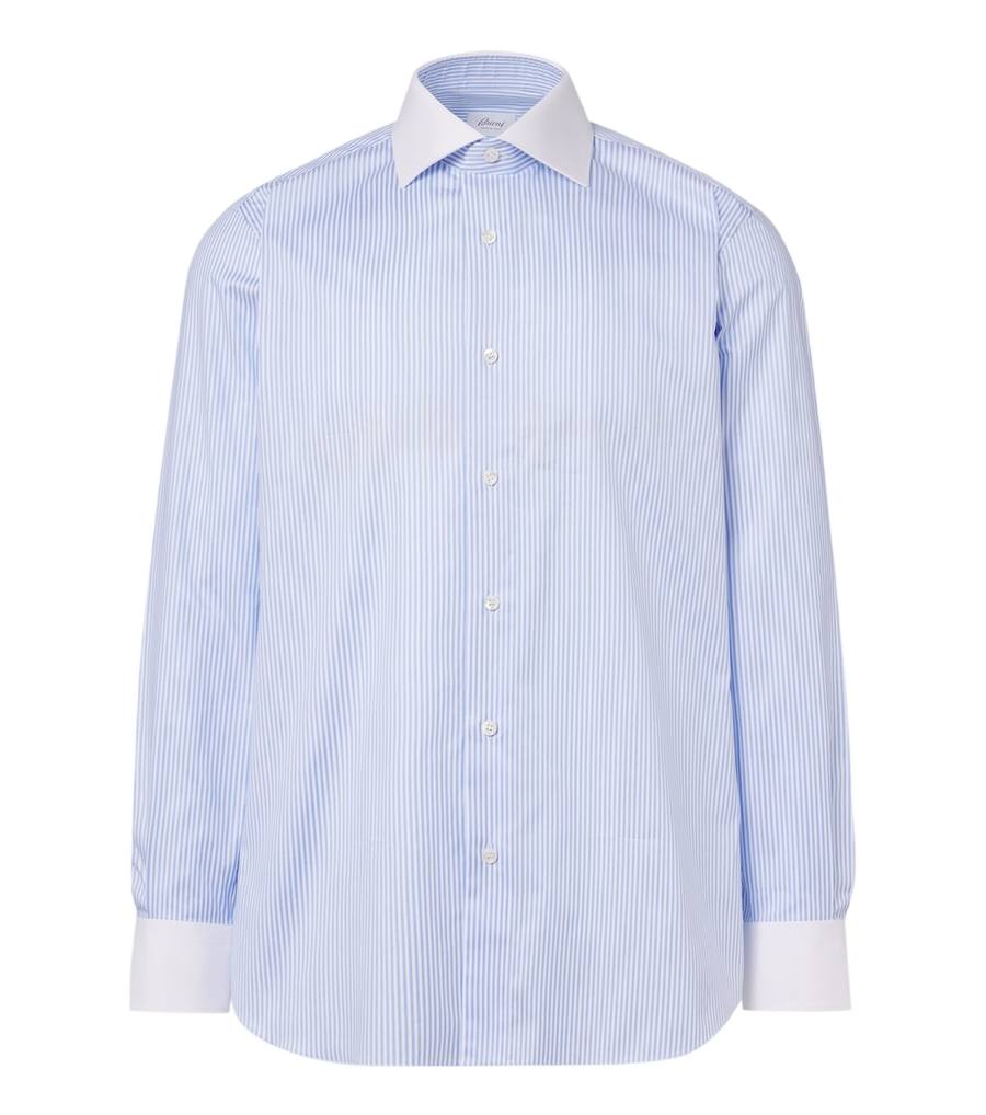 Brioni William striped cotton poplin shirt