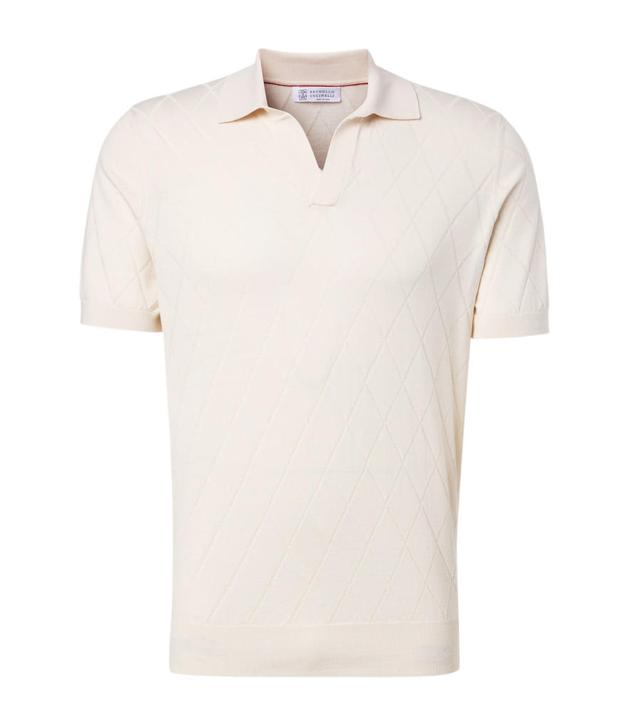 Brunello Cucinelli Argyle cotton polo shirt