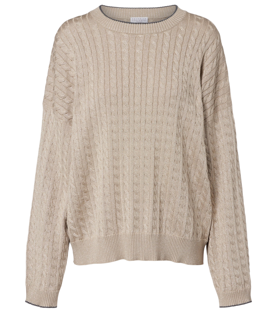 Brunello Cucinelli Cable-knit cotton-blend sweater