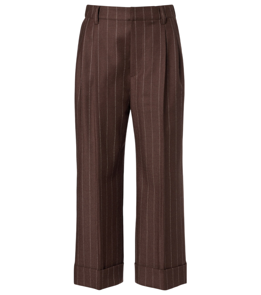 Brunello Cucinelli Chalk stripe wool cropped flared pants