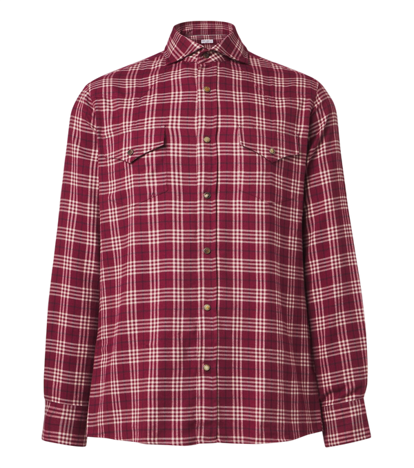 Brunello Cucinelli Checked cotton-blend flannel shirt