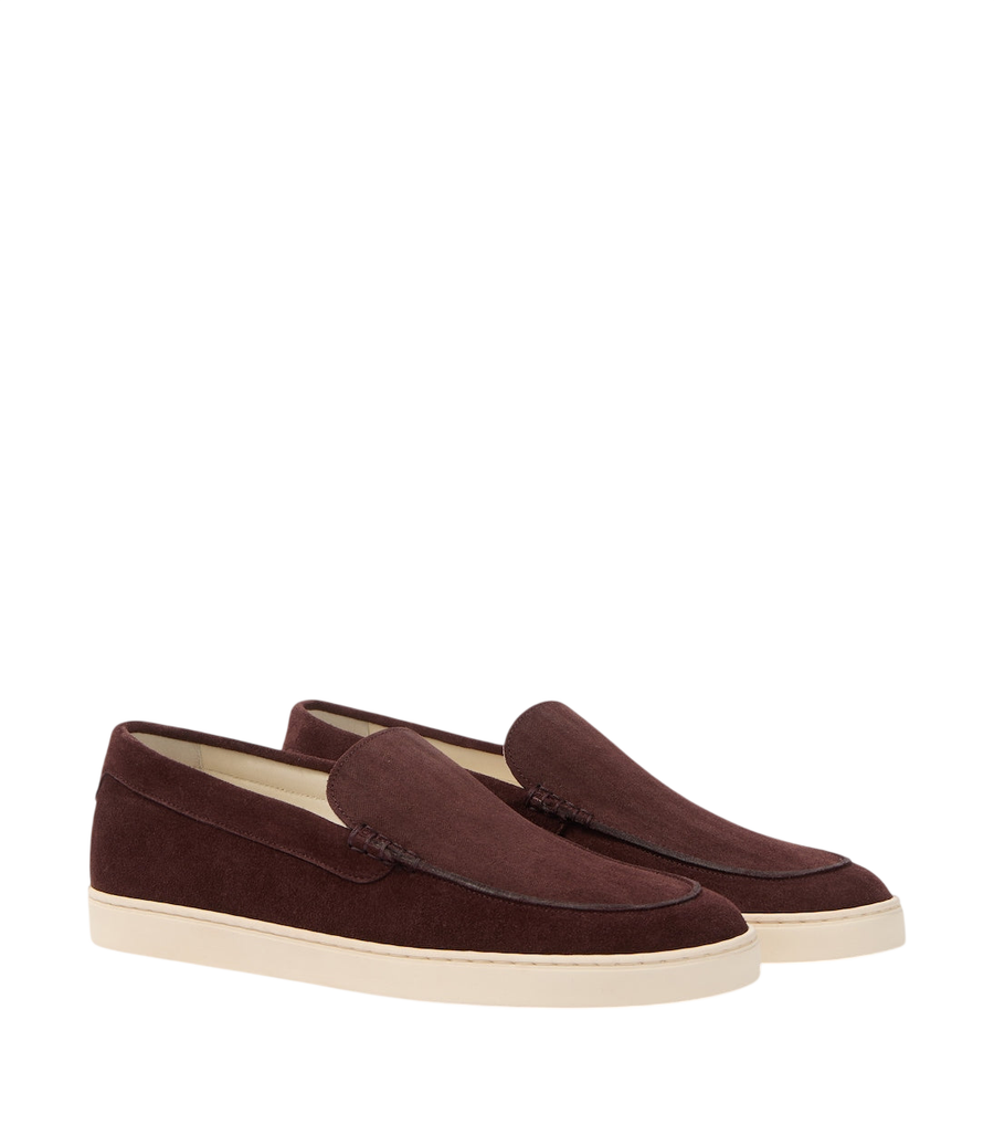 Brunello Cucinelli Chevron suede slip-on shoes