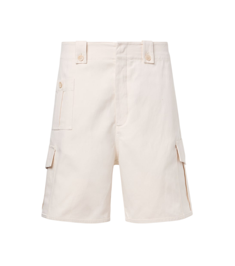 Brunello Cucinelli Cotton and linen canvas cargo shorts