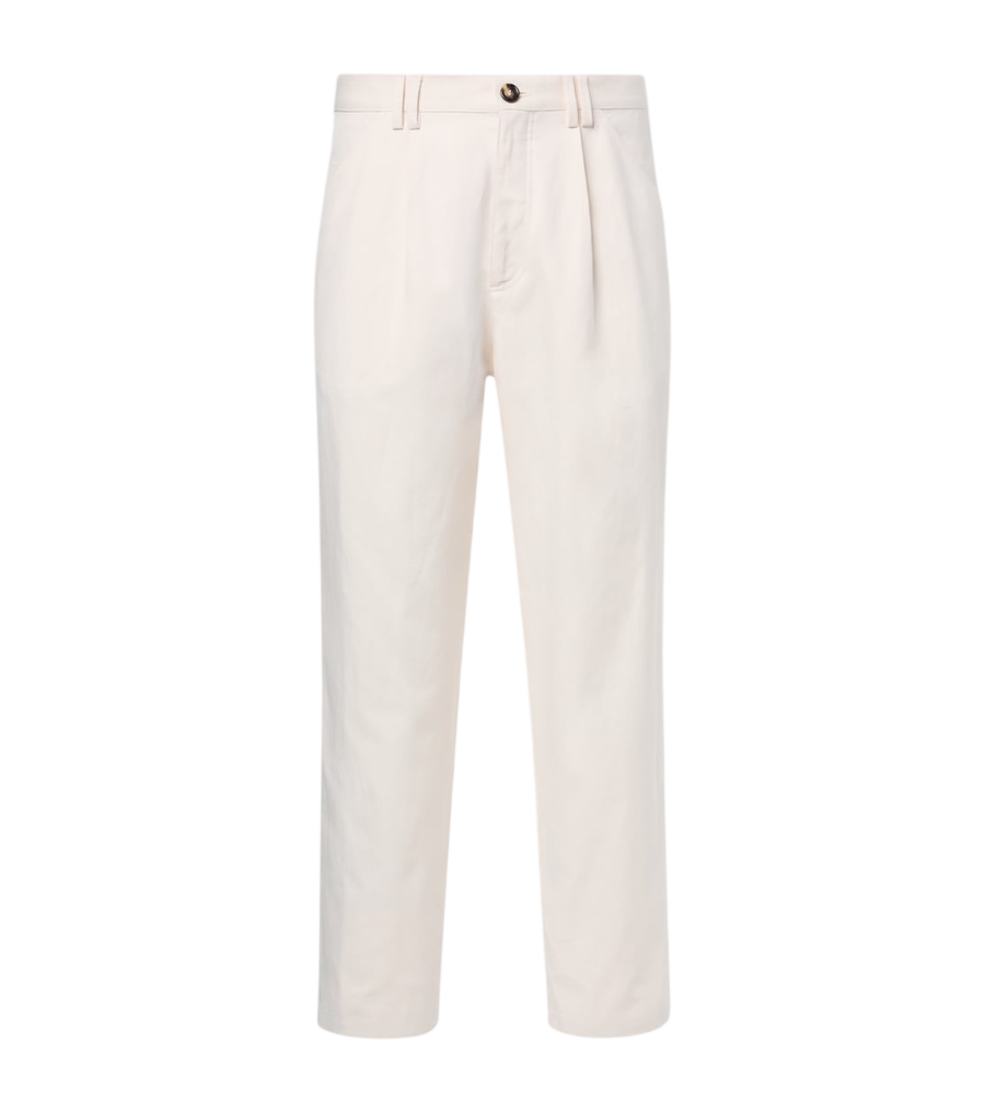Brunello Cucinelli Cotton and linen canvas straight pants