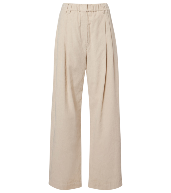 Pantalones de pernera ancha en pana de mezcla de algodón de Brunello Cucinelli