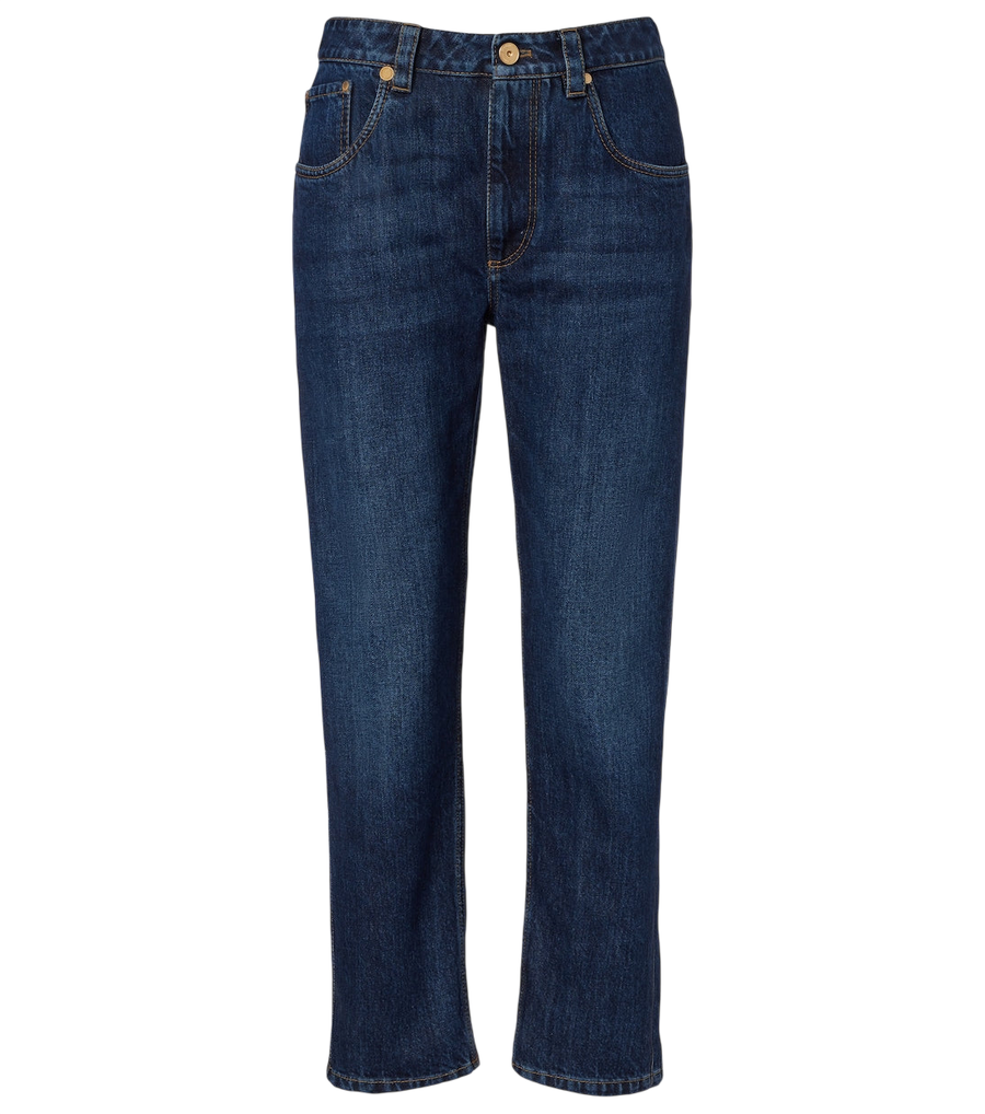 Jeans rectos de corte cropped Brunello Cucinelli