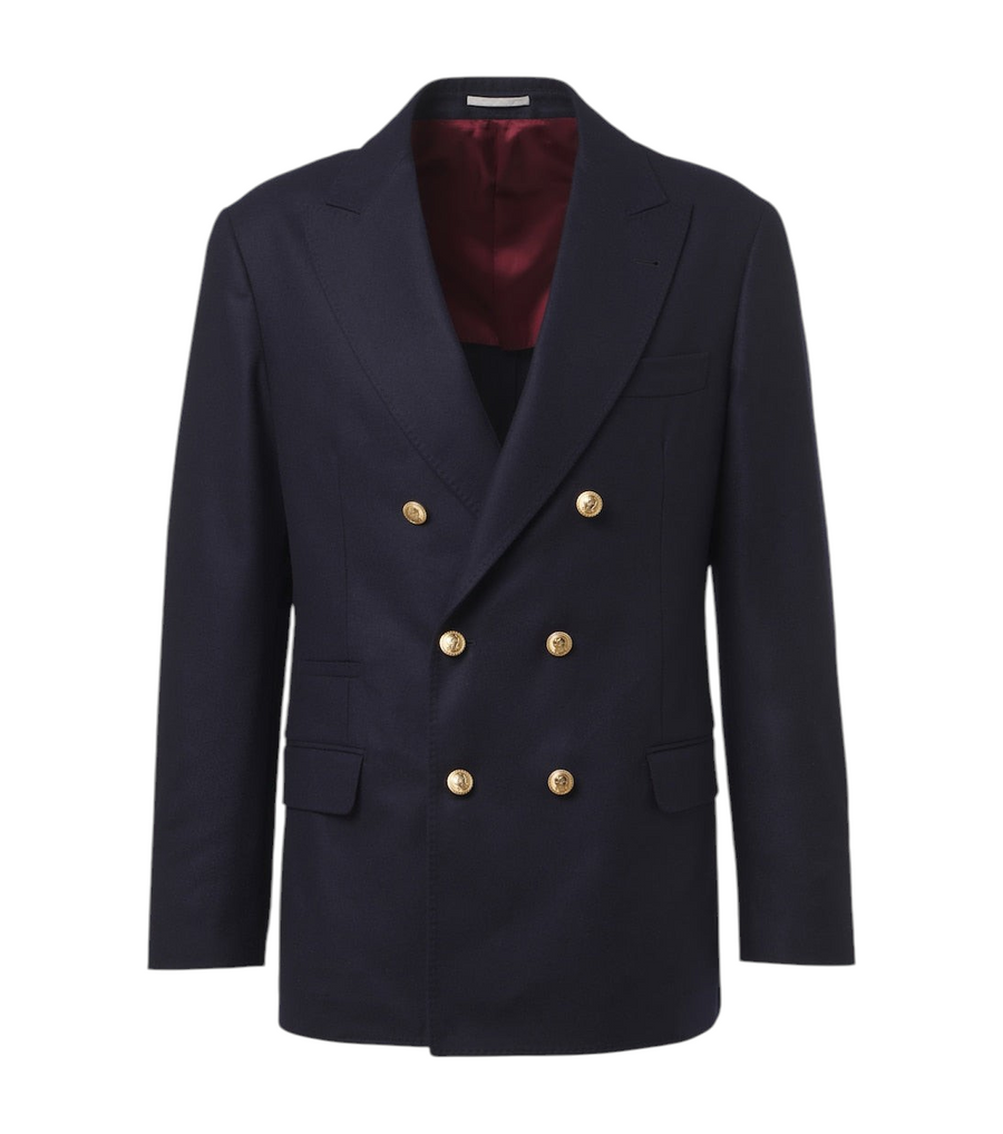 Brunello Cucinelli Double-breasted virgin wool blazer