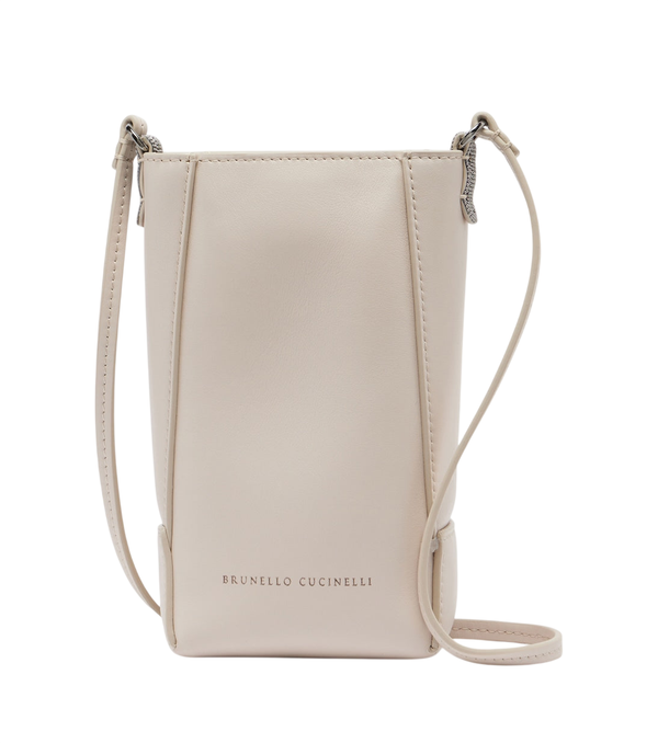 Brunello Cucinelli Duo Mini Monili leather phone pouch