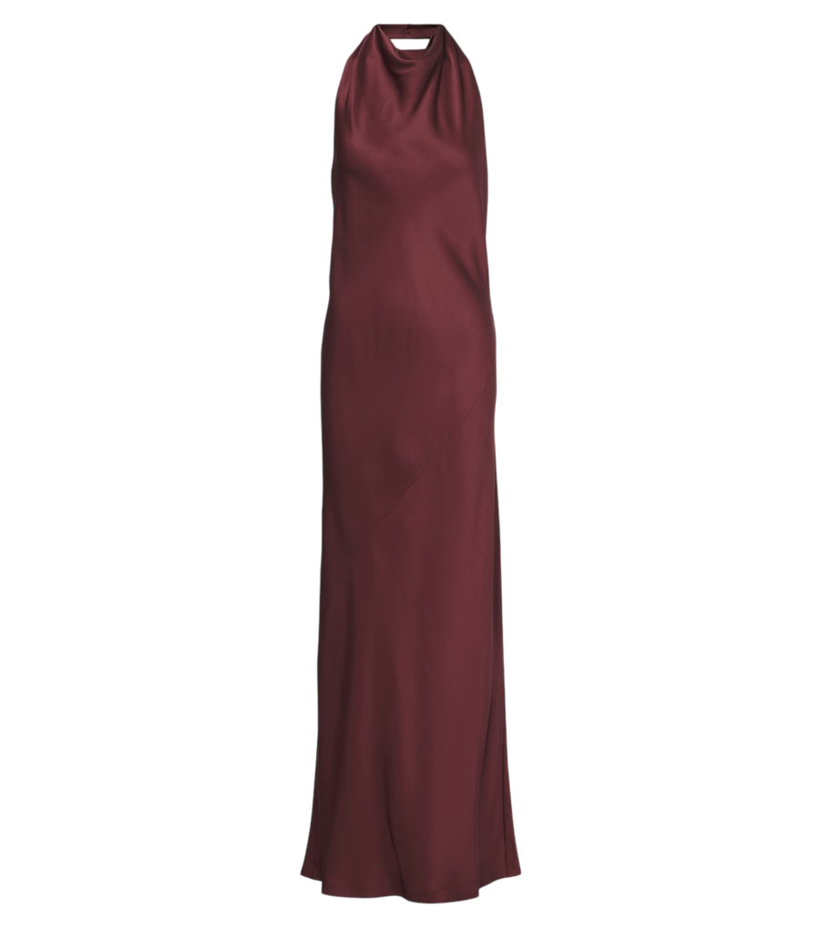 Brunello Cucinelli Halterneck silk satin gown