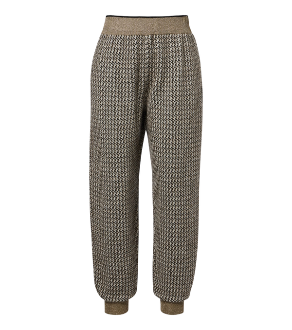 Pantalon droit Brunello Cucinelli en mélange de laine et mohair à motif pied-de-poule