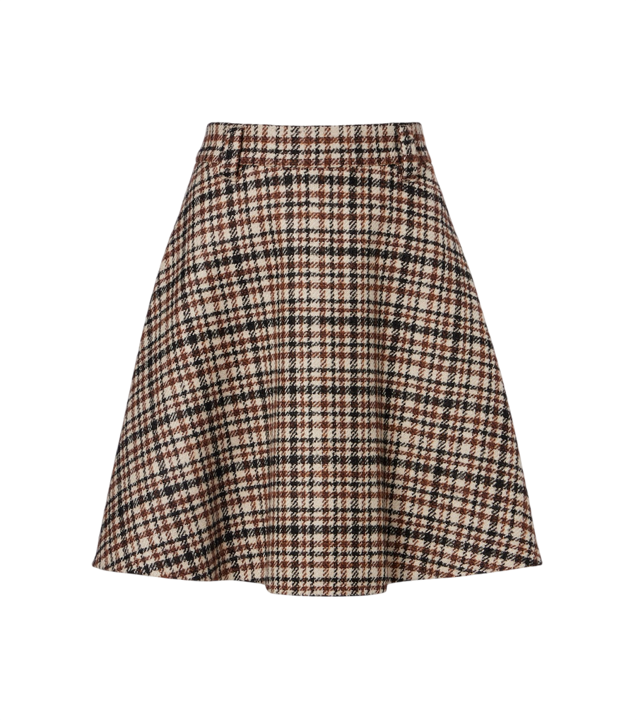 Brunello Cucinelli Houndstooth wool and alpaca-blend miniskirt