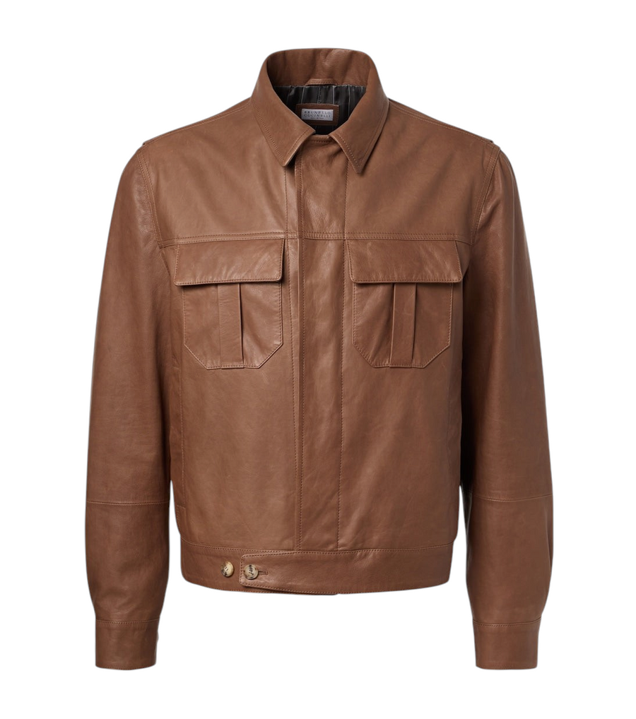 Brunello Cucinelli Leather blouson jacket
