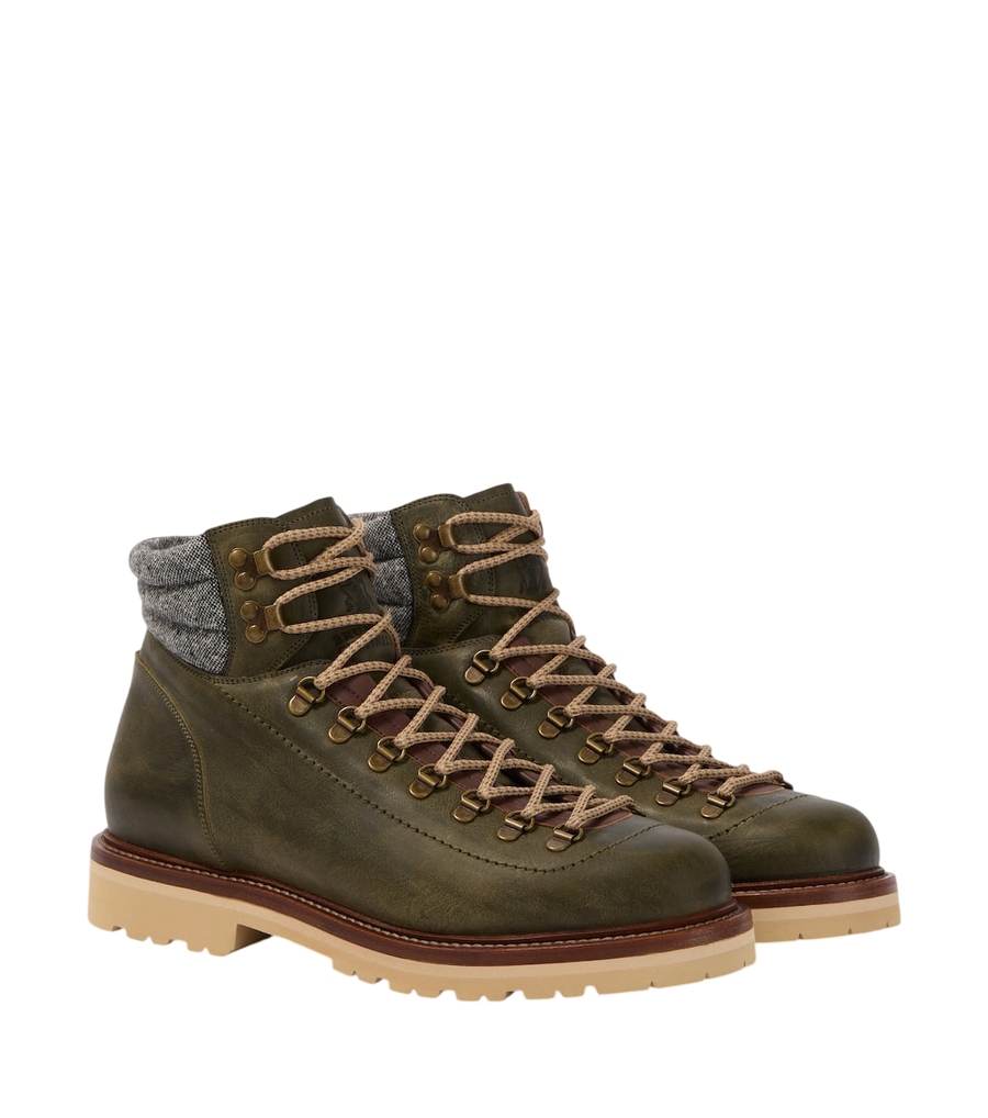 Brunello Cucinelli Leather lace-up boots