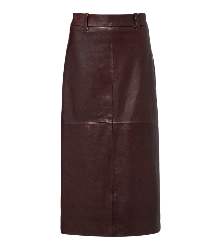 Brunello Cucinelli Leather midi skirt