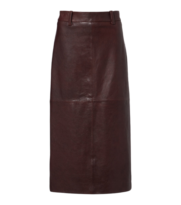 Brunello Cucinelli Leather midi skirt