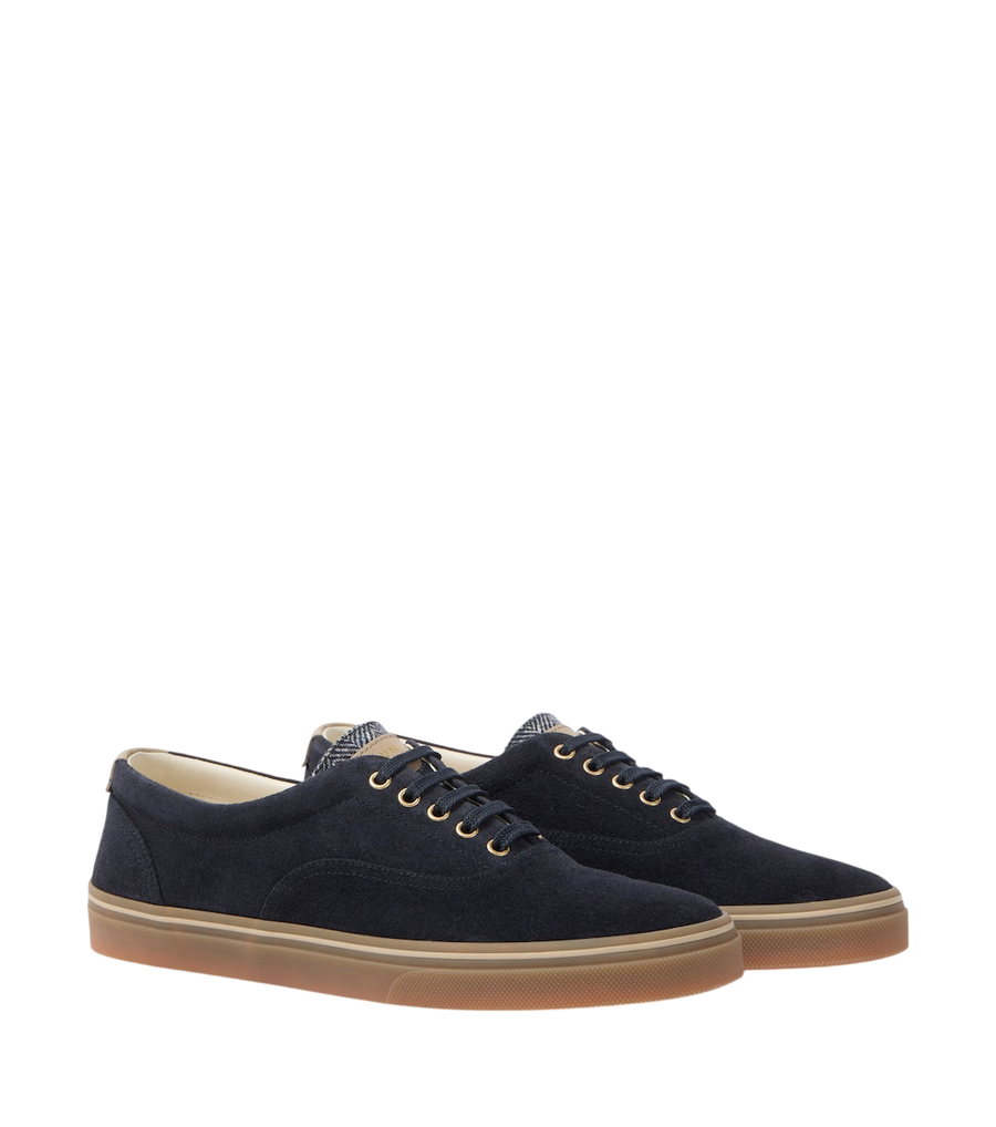 Brunello Cucinelli Leather-trimmed suede sneakers