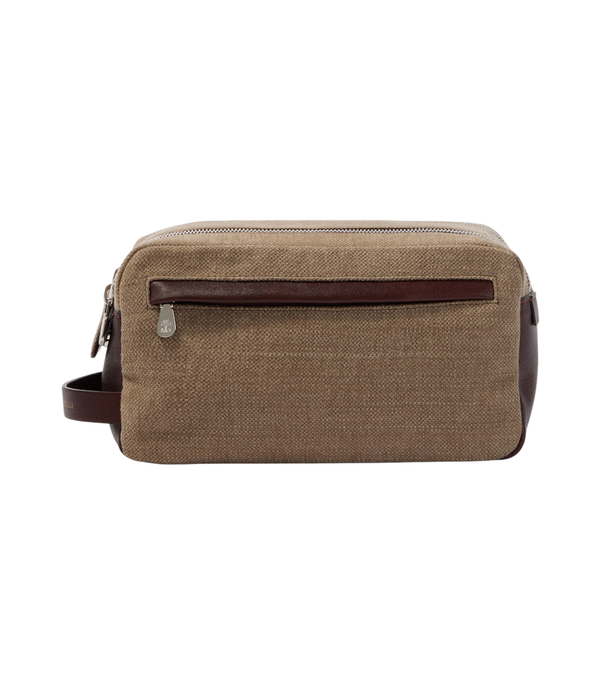 Brunello Cucinelli Beauty case con finiture in pelle