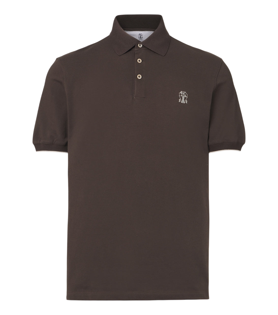 Brunello Cucinelli Logo cotton piqué polo shirt
