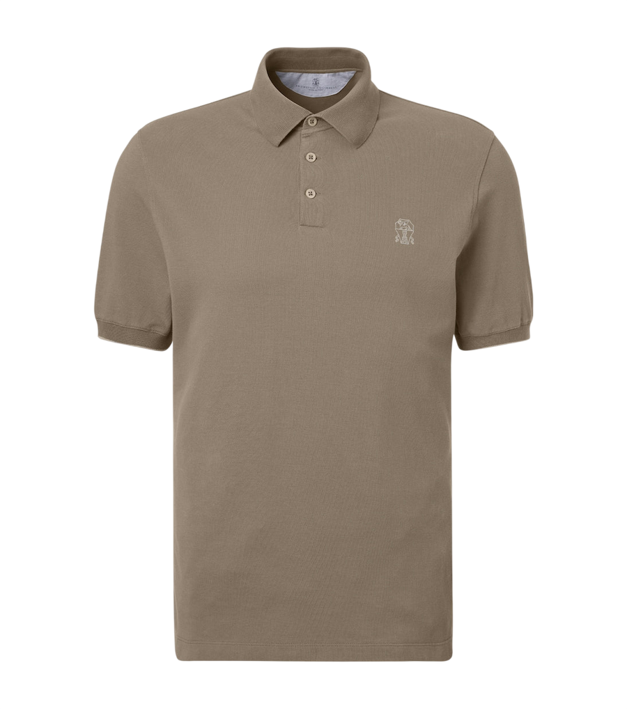 Brunello Cucinelli Logo cotton piqué polo shirt