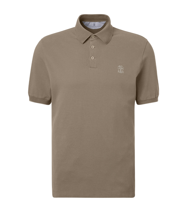 Brunello Cucinelli Logo cotton piqué polo shirt