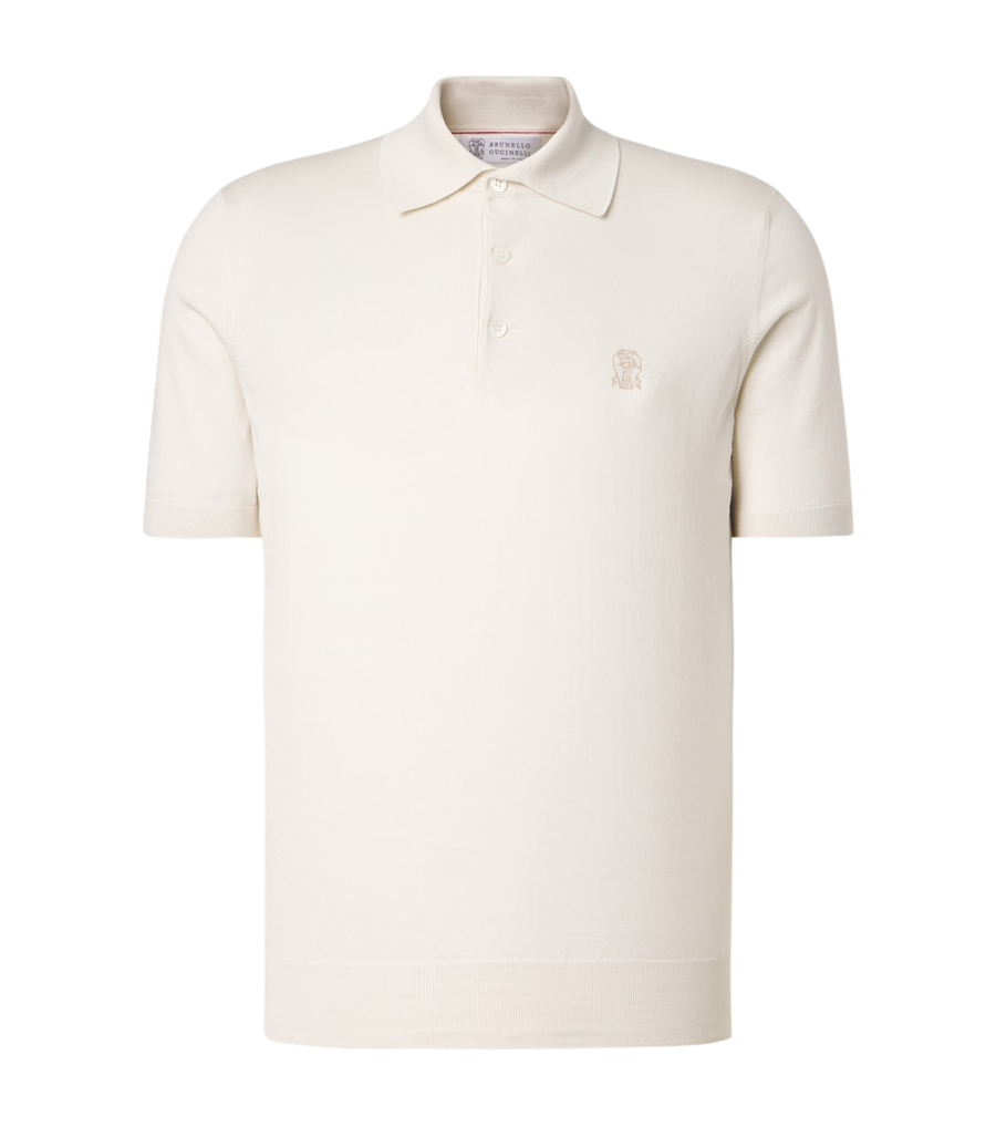 Brunello Cucinelli Logo cotton piqué polo shirt