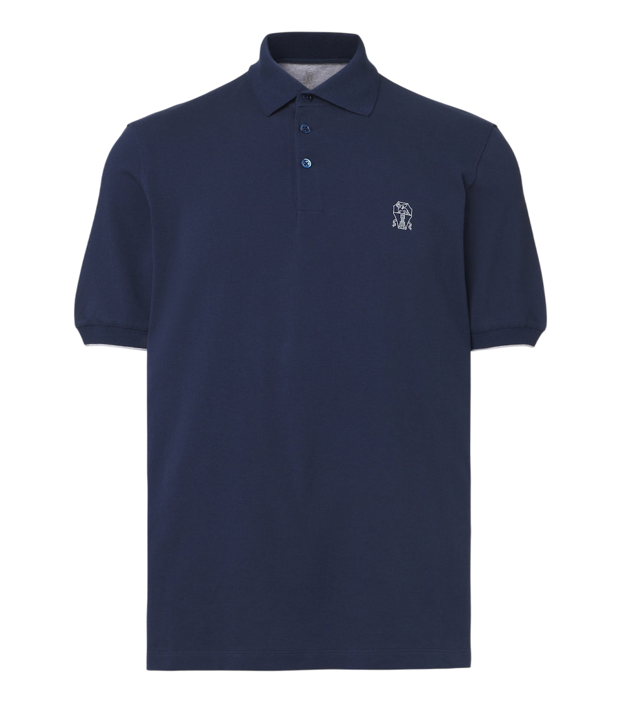 Brunello Cucinelli Logo cotton piqué polo shirt