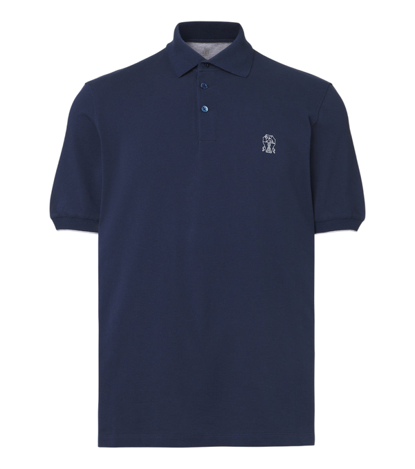 Brunello Cucinelli Logo cotton piqué polo shirt