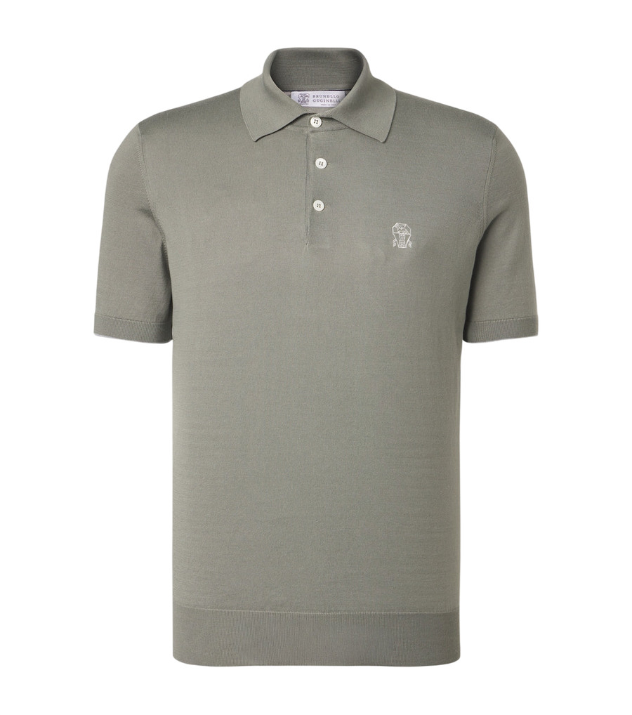 Brunello Cucinelli Logo cotton piqué polo shirt