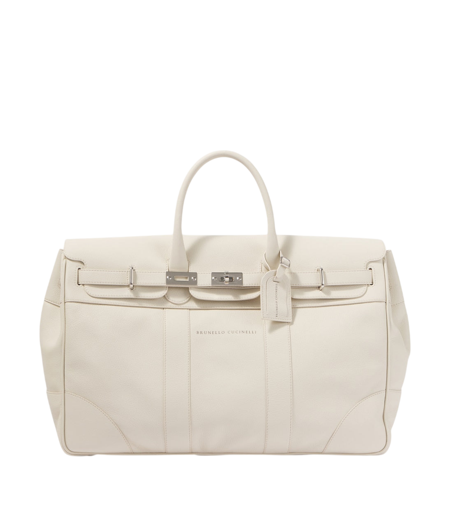 Brunello Cucinelli Logo leather duffel bag