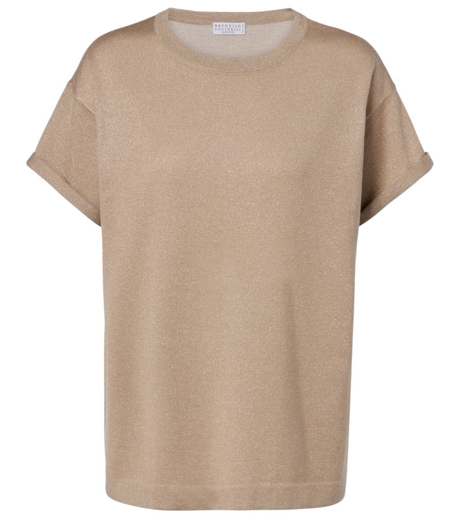 T-shirt Brunello Cucinelli in misto cashmere e seta Lurex®