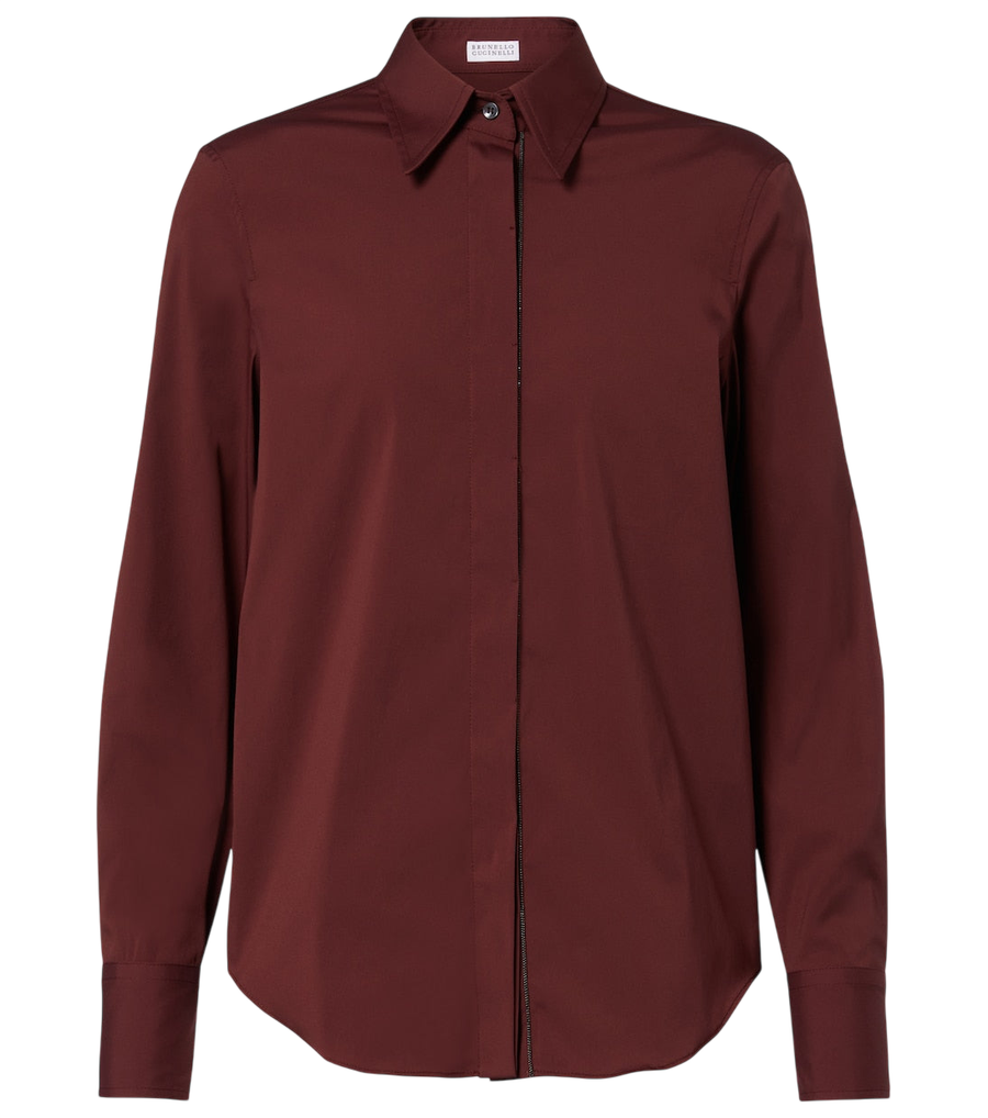 Brunello Cucinelli Monili cotton-blend shirt