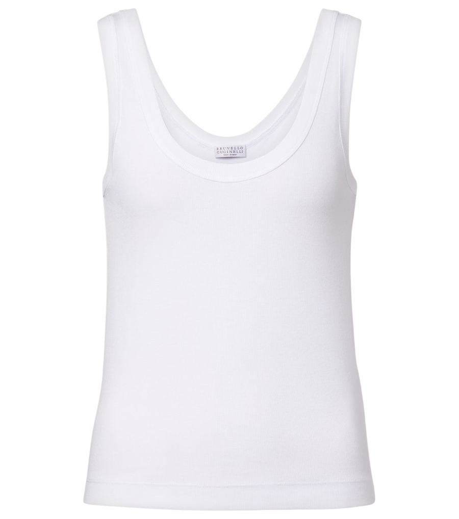 Brunello Cucinelli Monili cotton-blend tank top