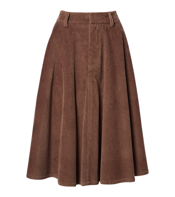 Brunello Cucinelli Monili cotton corduroy midi skirt