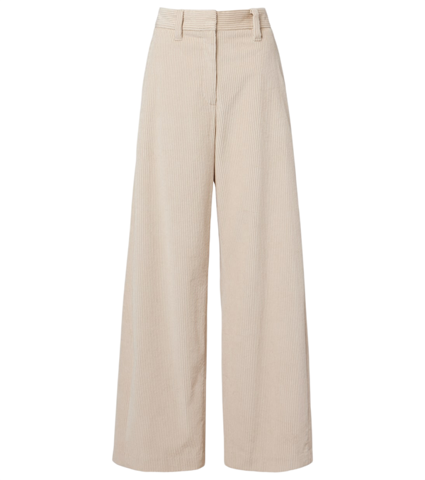 Pantalones anchos de pana de algodón con Monili de Brunello Cucinelli