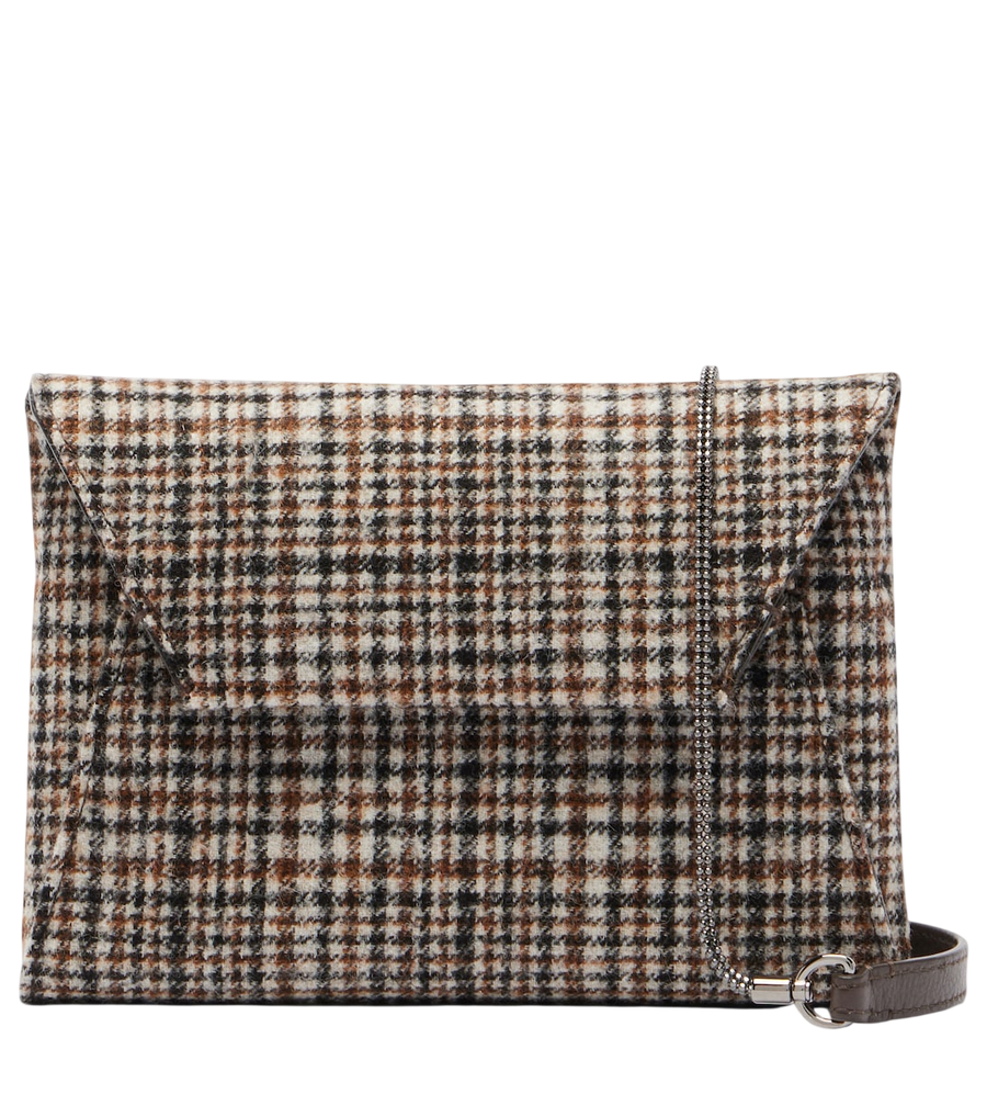 Pochette mini à carreaux Monili Brunello Cucinelli